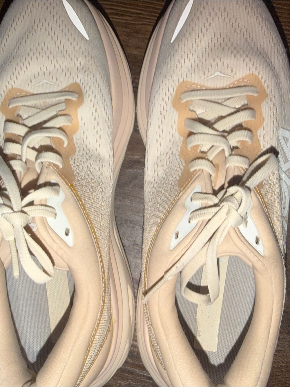 Hoka Women's Athletic Trainer in Light Beige and White - Picture 3 of 6